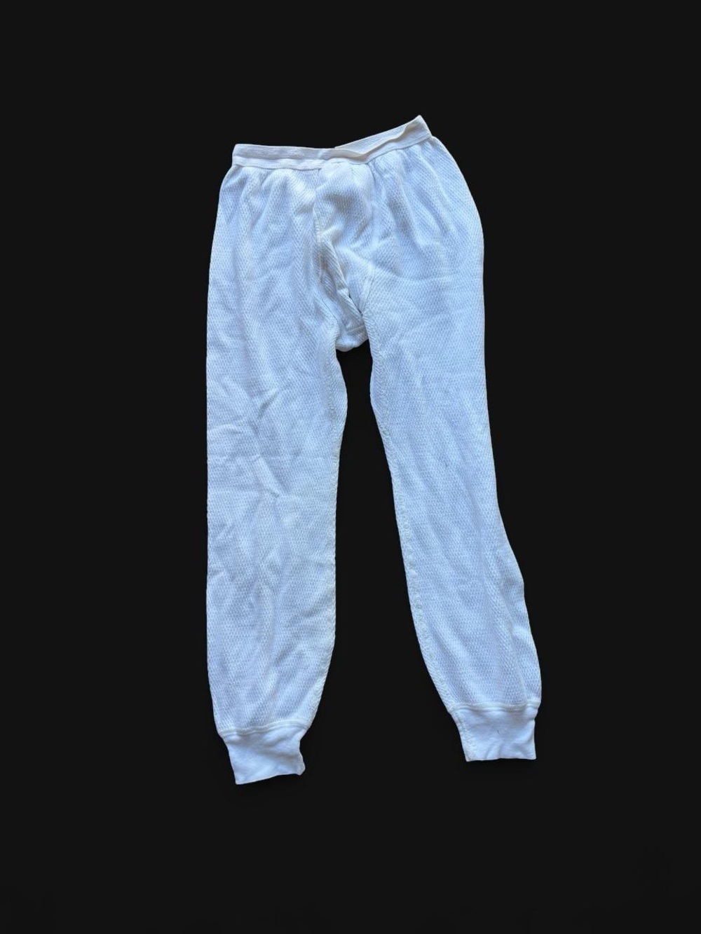 ✨White cotton sweatpants with subtle textured weave, size M✨